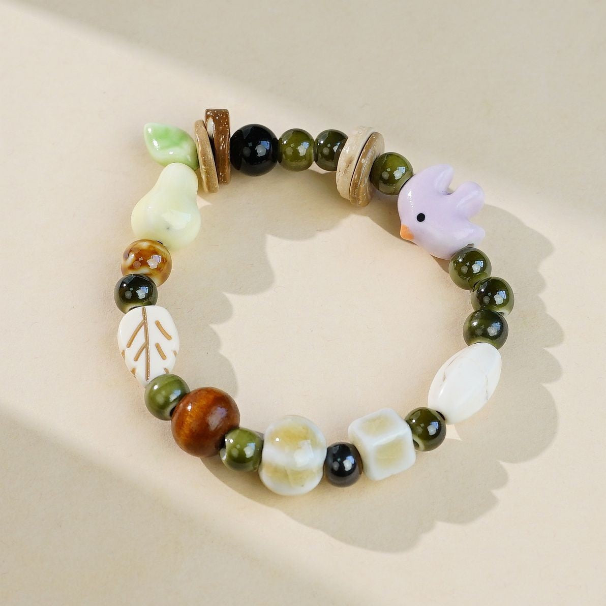 Ceramic Painted Pottery Beads Female Literary Bracelet