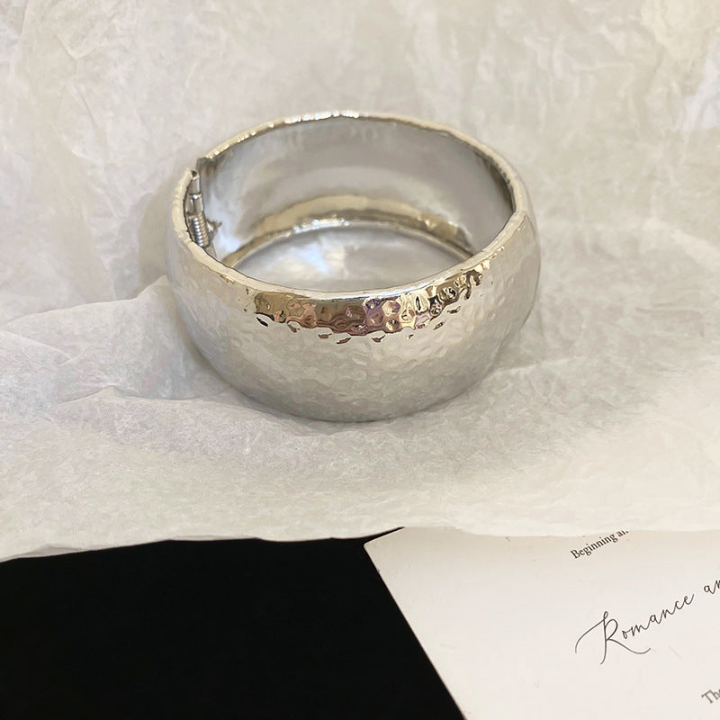 Metallic Striped Geometric Cross Flowers Openings Niche Exaggerated High Bracelet