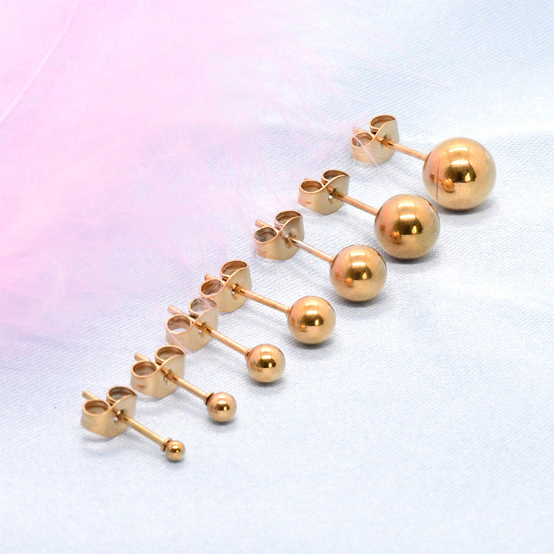 Women's & Men's Stainless Steel Ball Fashionable Bean-shaped Butterfly Stud Earrings