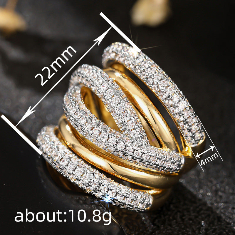 Style Line Combination Design Female Temperament French Advanced Rings