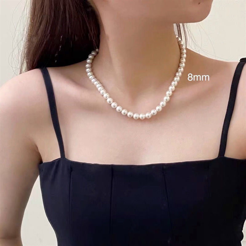 Women's Pearl Handmade Beaded Temperament Wild Retro Neck Necklace