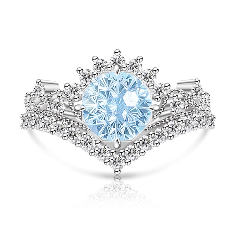 Carbon Diamond Fireworks Cut Garland Female Inlaid Ring