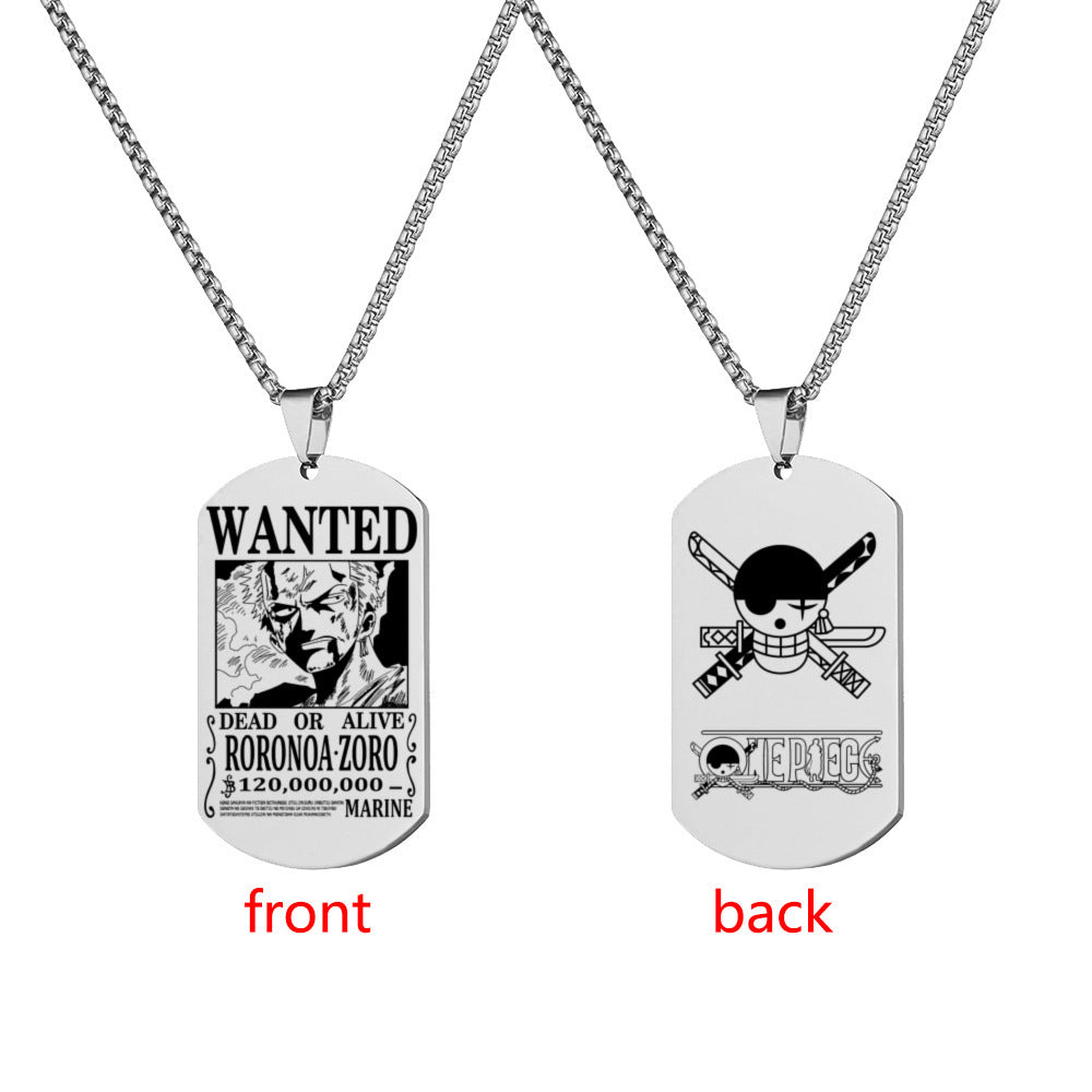 Wanted Order Dog Tag Lettering Sea King Necklaces
