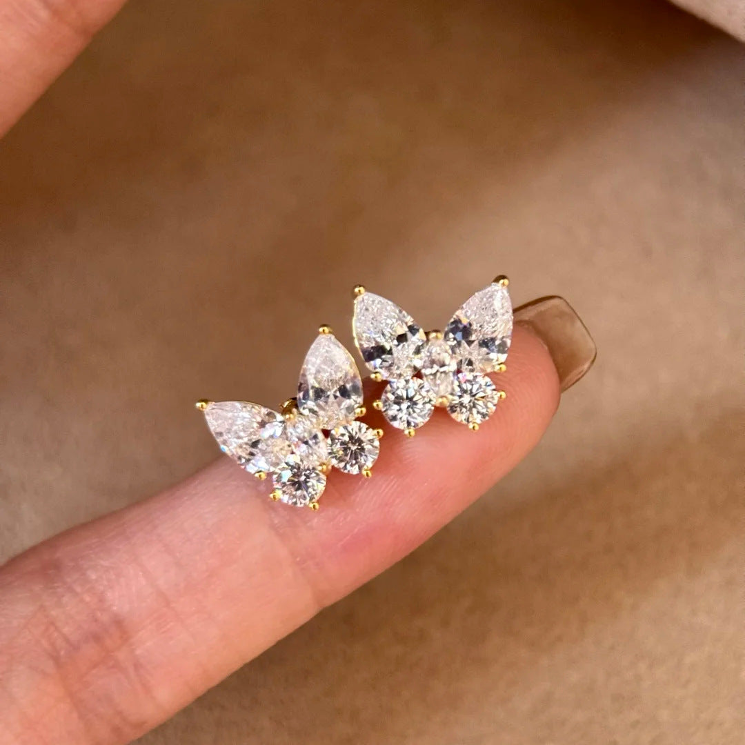 Women's Super Shiny Zircon Butterfly Full Of Fairy Style Eardrops Earrings