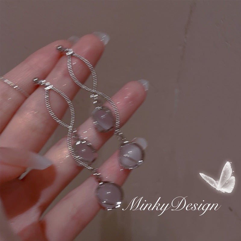 Needle Niche Design Temperament Wild Star River Tassel Simple Light Earrings