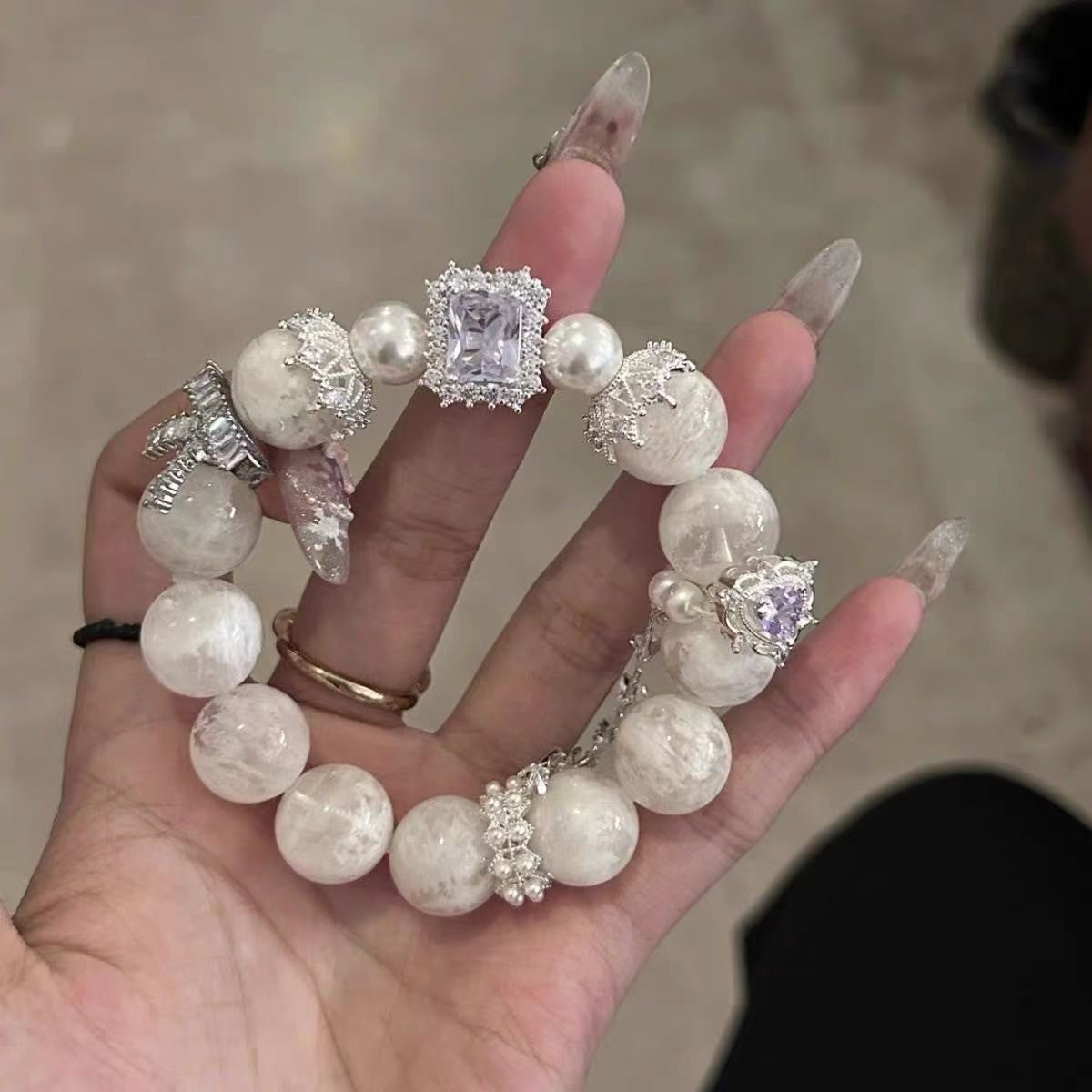Distressed Long Bohemian Ethnic Style Colorful Flower Beaded Bracelet