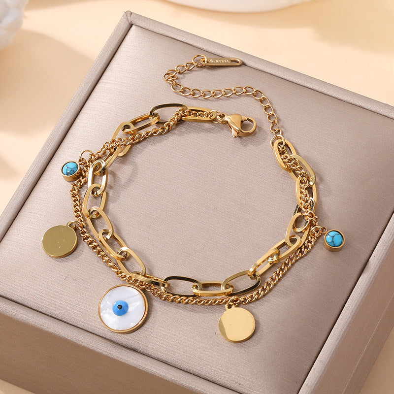 Women's Fashion Devil's Eye Titanium Steel Light Bracelet