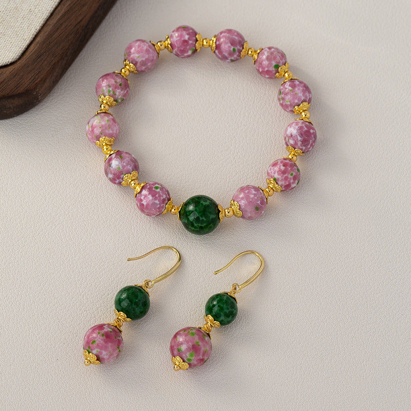 Women's Ancient Frog Skin Vintage Glass Chinese Style Bracelet