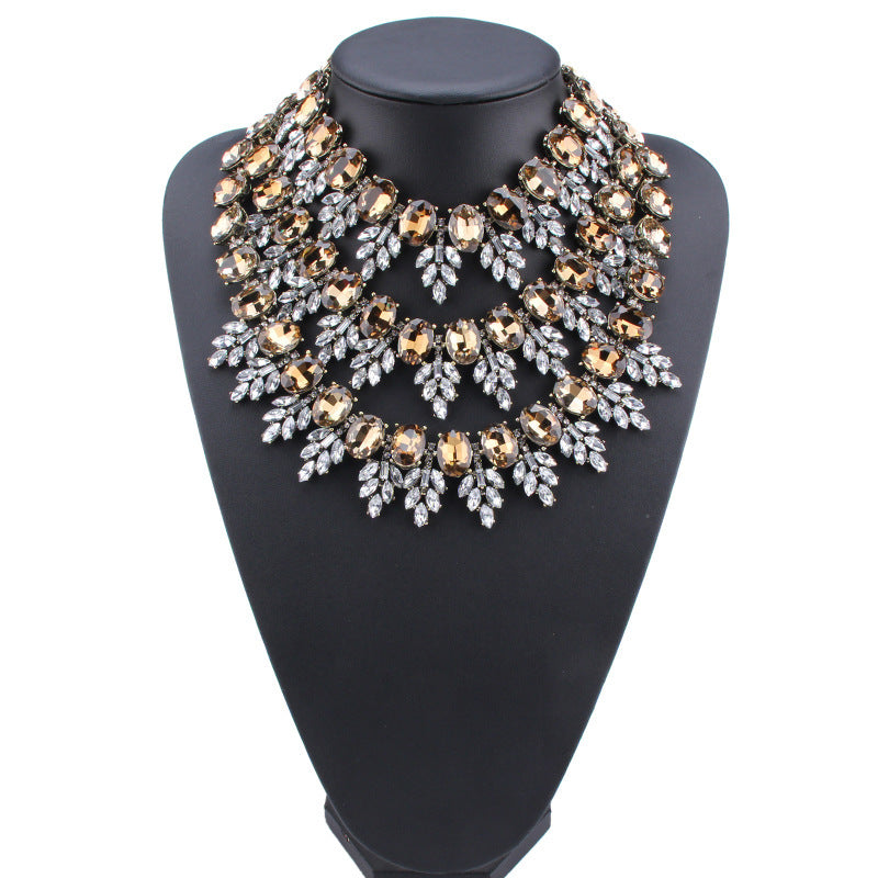 Fashion High Sense Glass Drill Shiny Necklaces