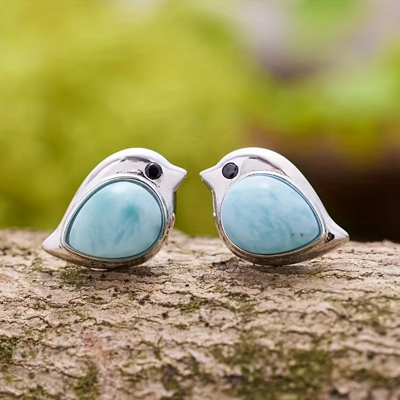 Retro Sky Blue Sparrow Fashion Creative Pendant