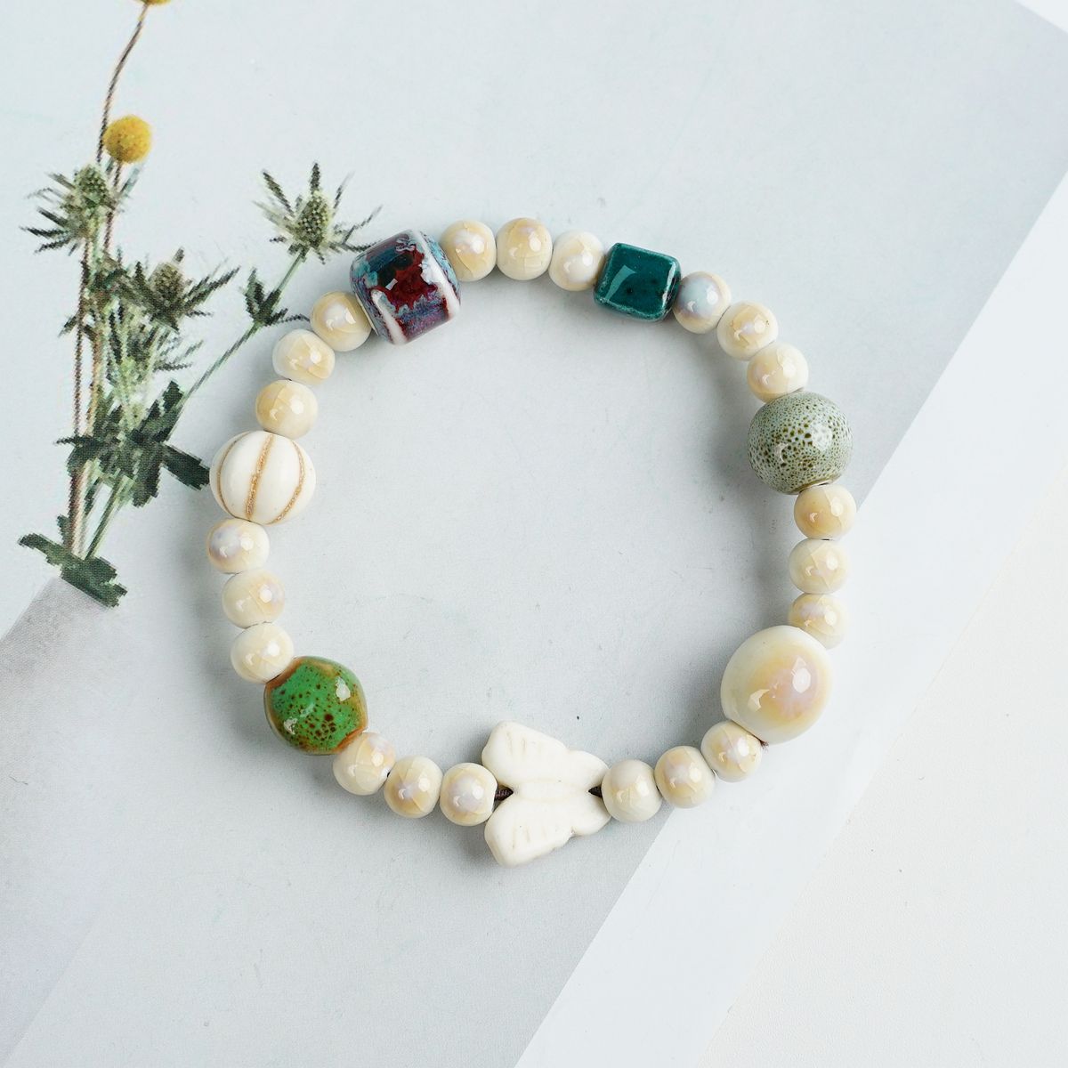 Female Blue Color Artistic Ancient Style Bracelet