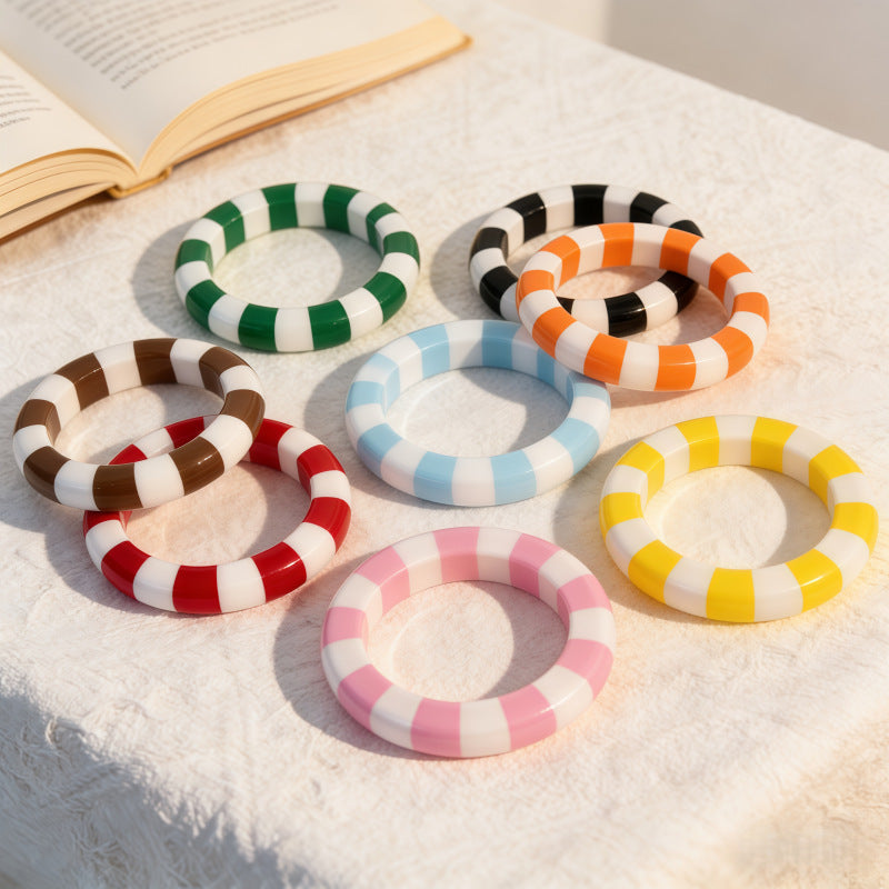 Mint Green Round Multi Resin Bohemian Fashion Bracelets