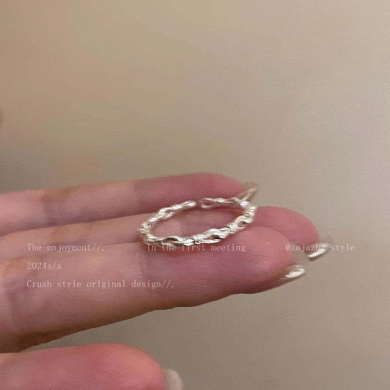 Women's Sier Bow Pearl Light Luxury Switchable Index Finger Design Fashion Ring
