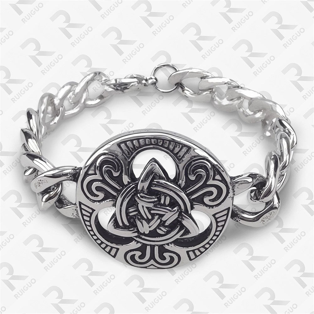 Men's Manly Cross Stainless Steel Skull Halloween Bracelet