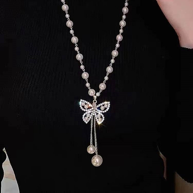 Women's Pearl Sweater Chain Long Design Niche Necklaces