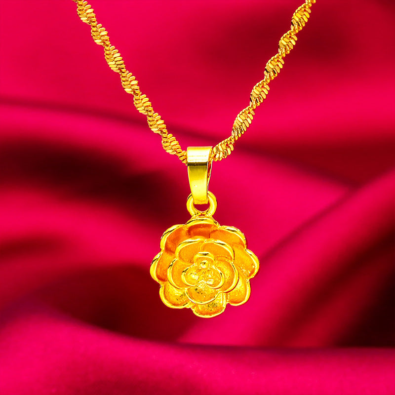 Women's Vietnam Placer Gold Fashion Sand Flower Eardrops Decorative Earrings