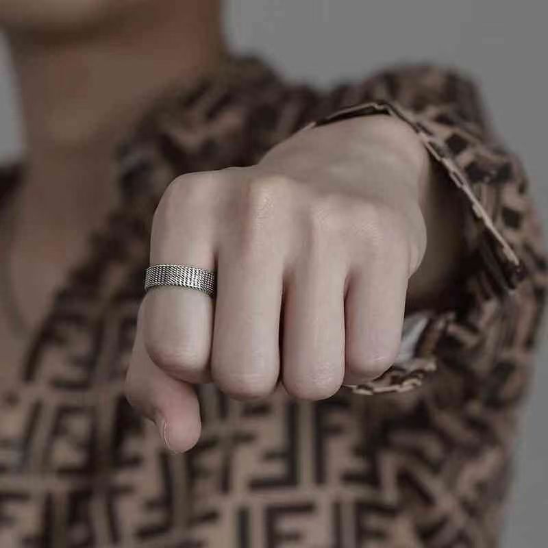 Korean Style High Street Retro Line Winding Cool Unisex Female Rings