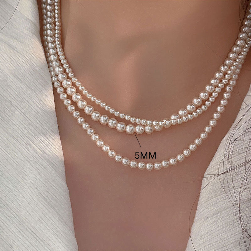 Women's Sier High Quality Perfect Circle Pearl Necklaces