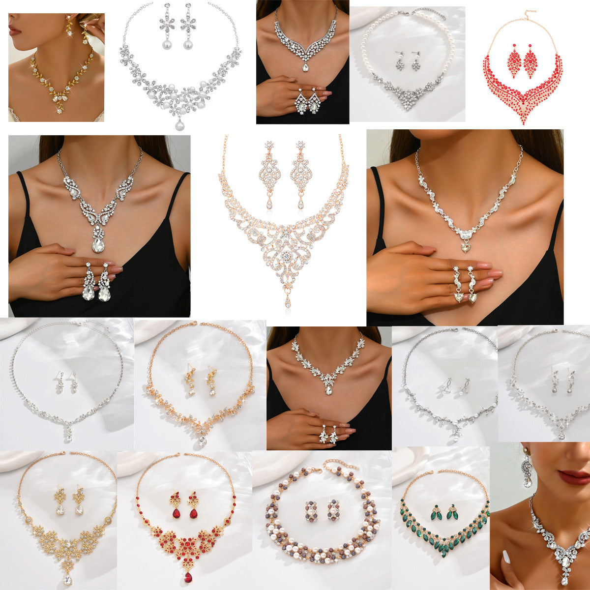 Women's Alloy Rhinestone Wedding Bridal Decoration Banquet Jewelry Set