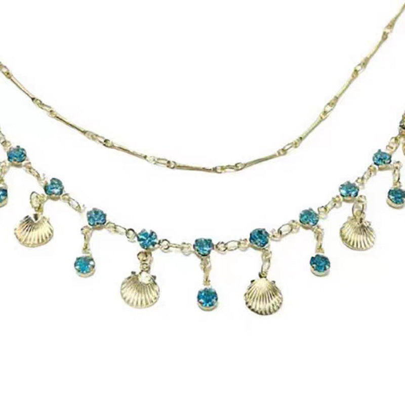 Exotic Twin Shell High-grade Female Niche Design Necklace