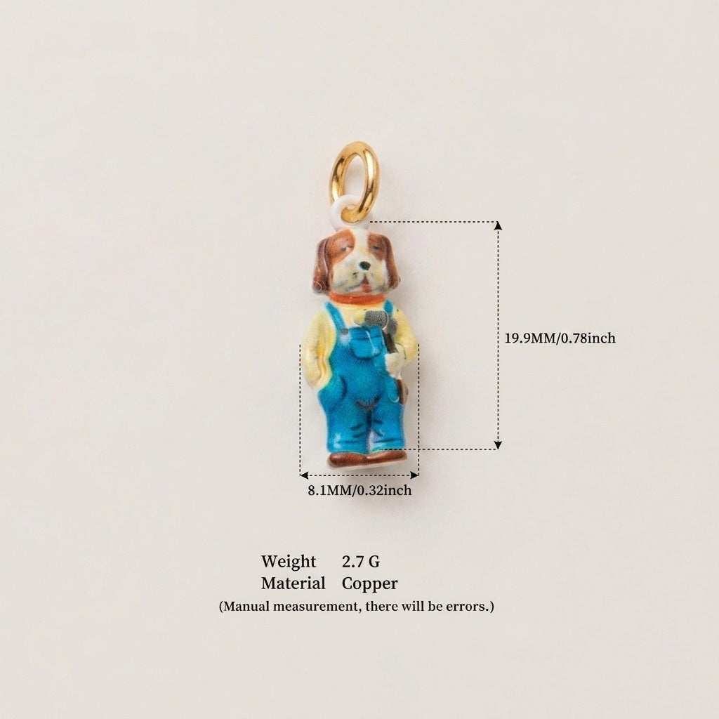 Cartoon Little Animal Piggy Chef Lion Teacher Pendant