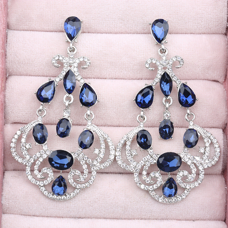 Women's High Profile Retro Big Crystal Elegant Spliced Banquet Rings