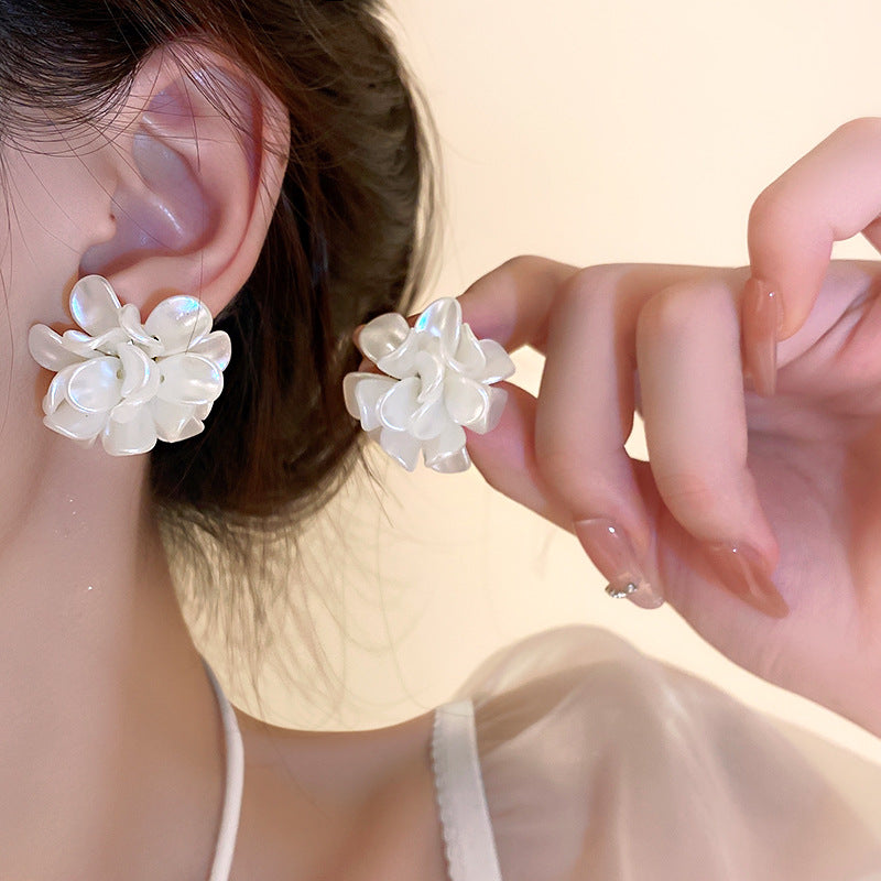 Needle High-grade Flower Tassel Pearl French Fashion Earrings