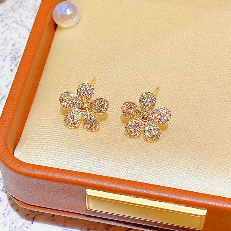 Flower Collection Real Gold Plating Quality Sweet Earrings