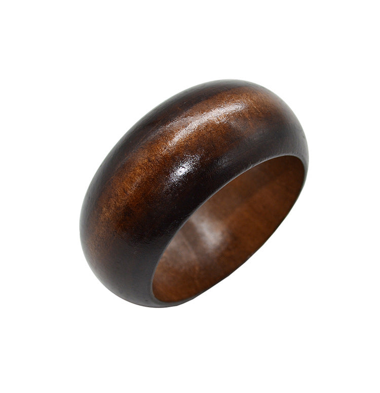 Simple Wooden Wide Korean Style Fashionable Retro Ethnic Bracelet