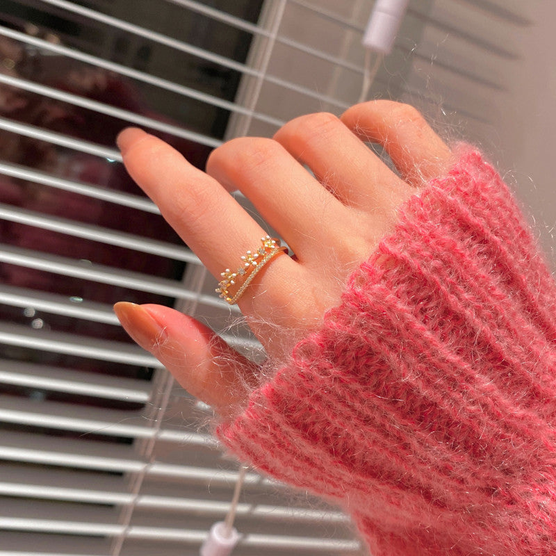 Graceful Versatile Opening Female Light Luxury Minority Design Sense Rings