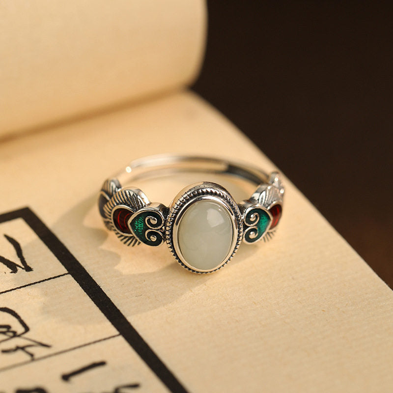 Women's Enamel Craft Retro Ethnic Style Personality Art Temperament Open Rings