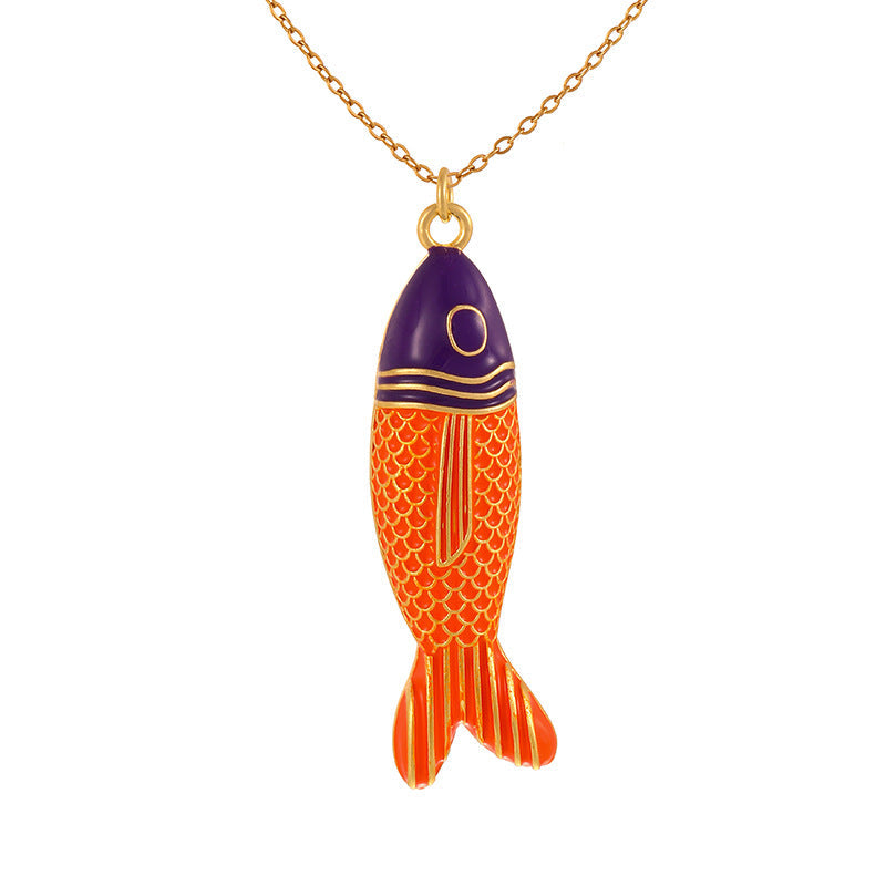 Fashion Bohemian Personalized Fish Winter Red Necklace