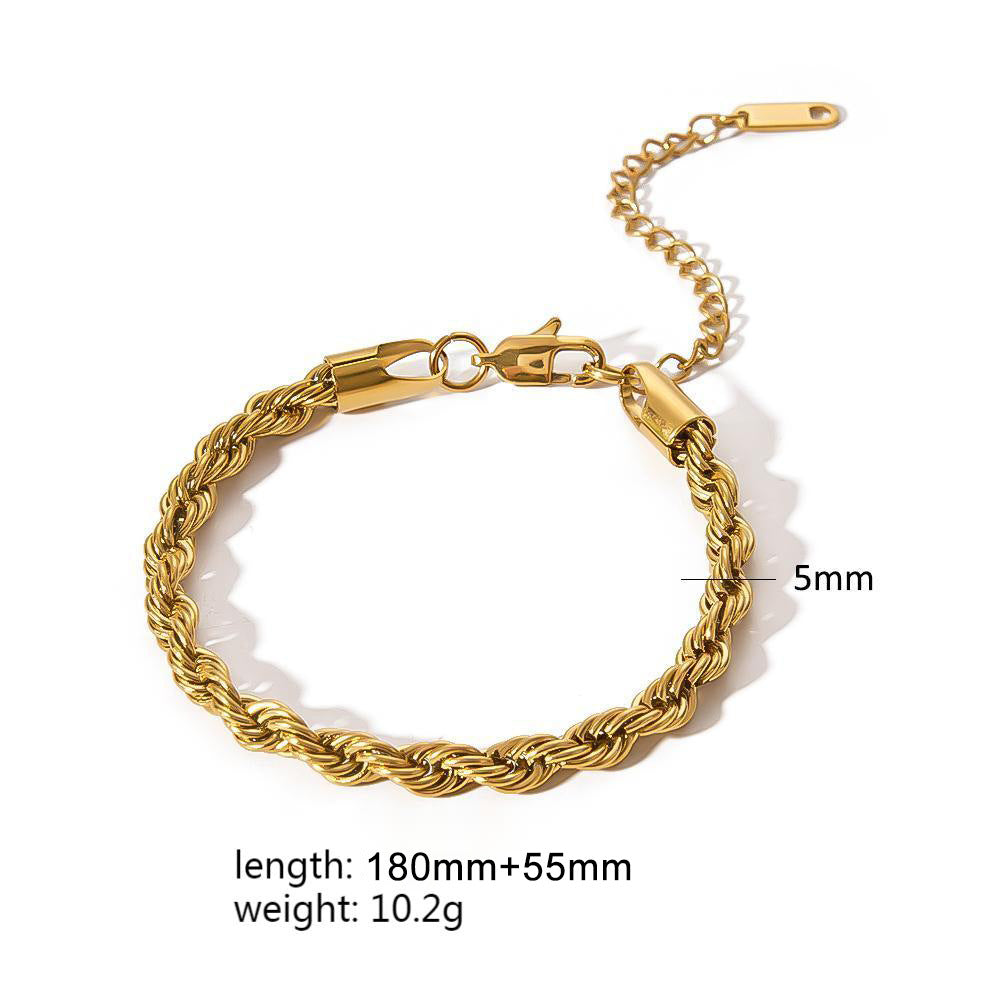 Women's Style Gold Stainless Steel Chain High-grade Bracelet