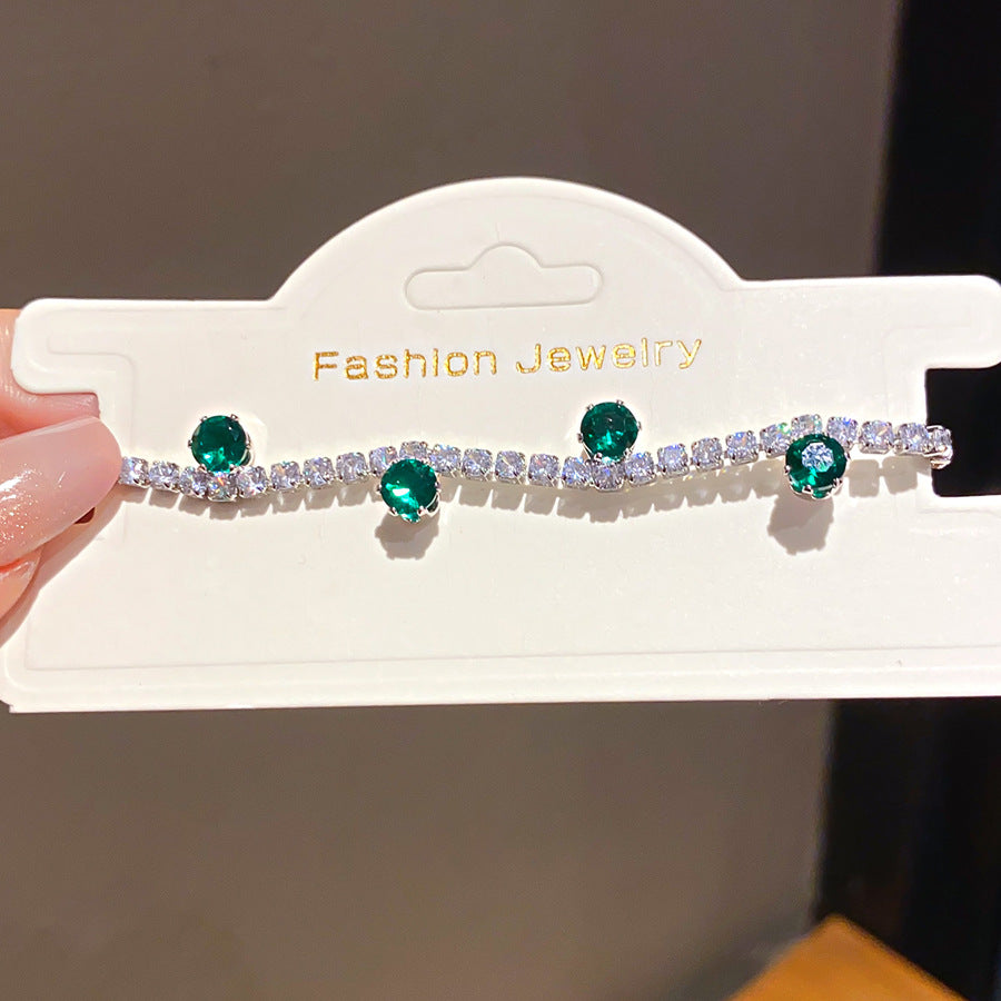 Zircon Round Simple Fashion Buckle Unique Design Fashionable Exquisite Light Bracelets