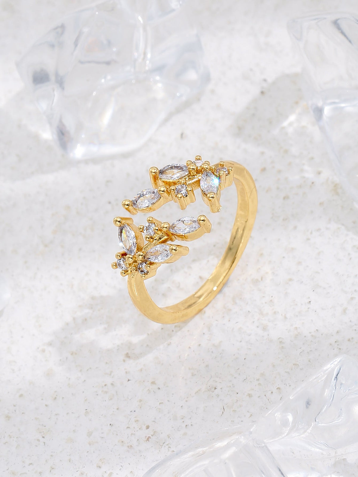 Flower Geometric Open Wheat Fashion Shank Rings
