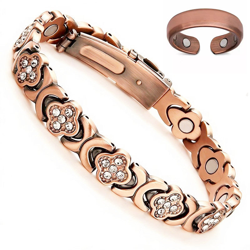 Women's Magnet Affordable Luxury Fashion Clover Alloy Diamond Single Bracelet