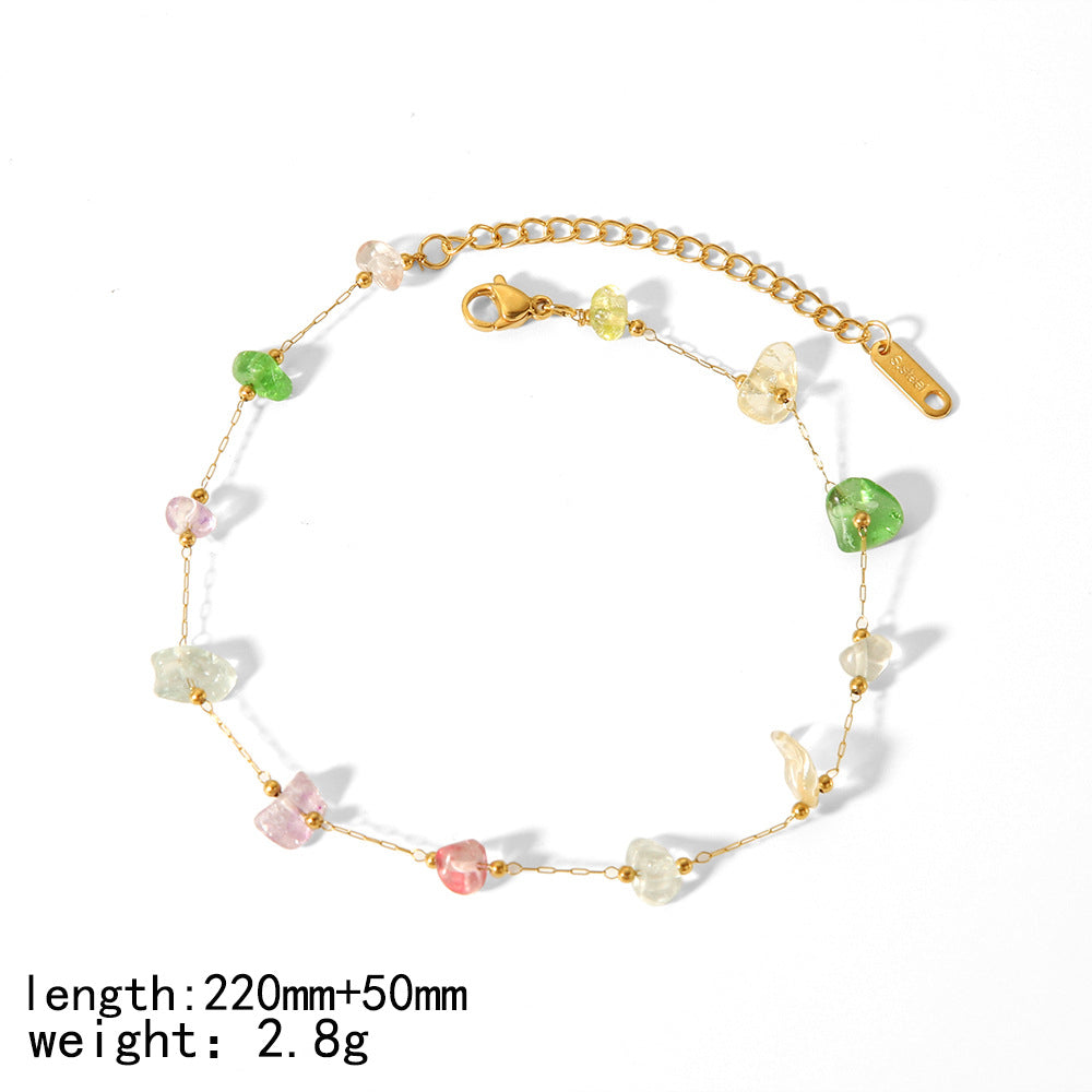 Irregular Natural Stone Gold Stainless Steel Necklaces