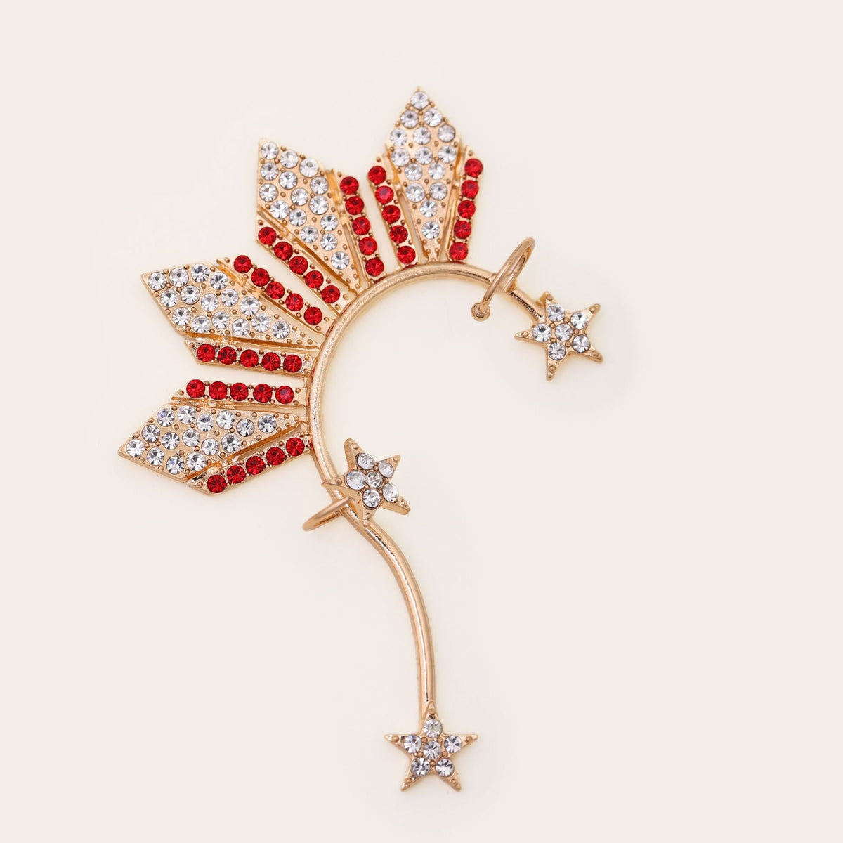 Grandeur Personality Creative Diamond Golden Five-pointed Ear Clip