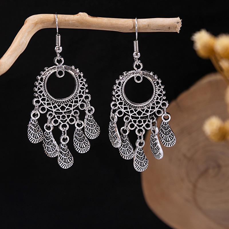 Colorful Long Feather Tassel Scenic Spot Earrings