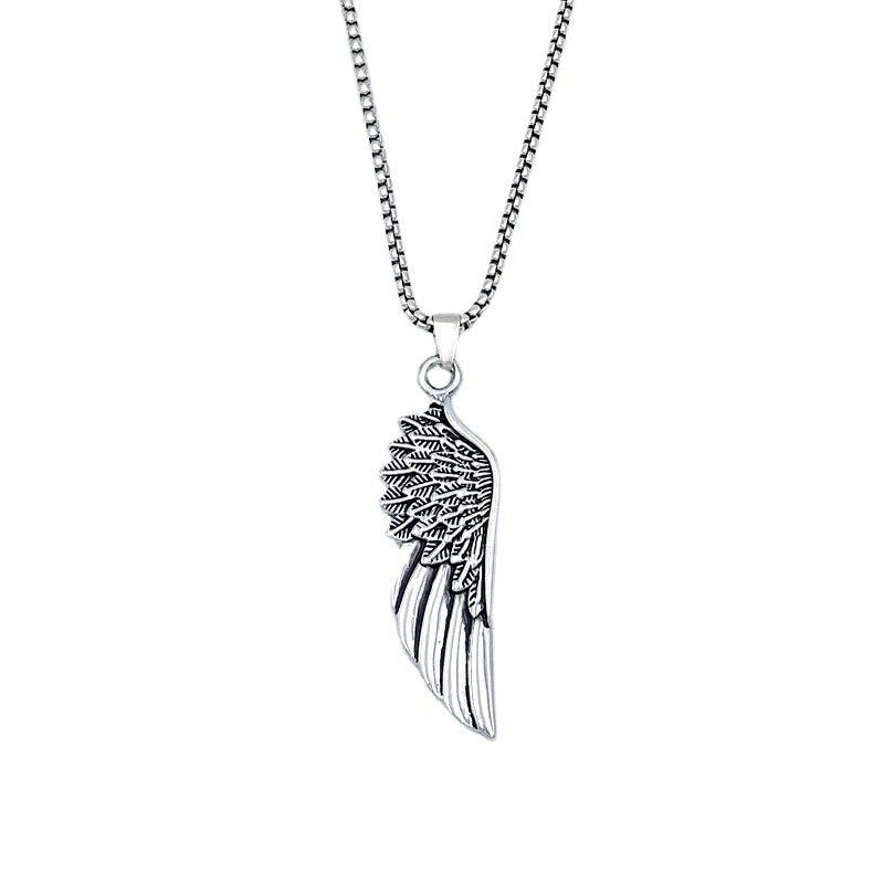 Retro Personality Angel Wings Titanium Steel Niche Design Necklaces