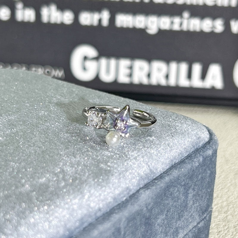 Shiny Diamond Female Cold Wind Simple Korean Style Niche Rings