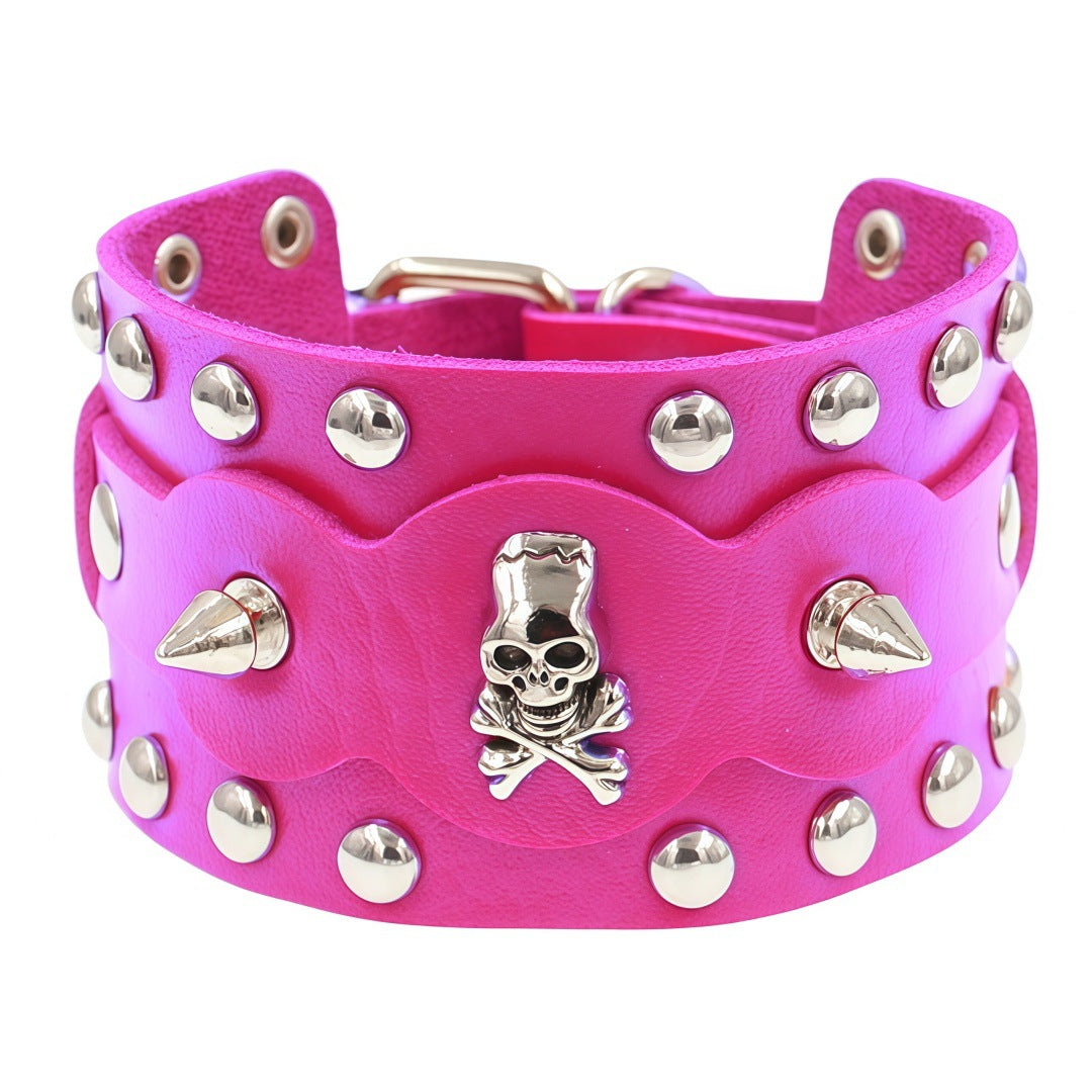 Leather Fashion Gothic Skull Punk Rivet Retro Bracelet