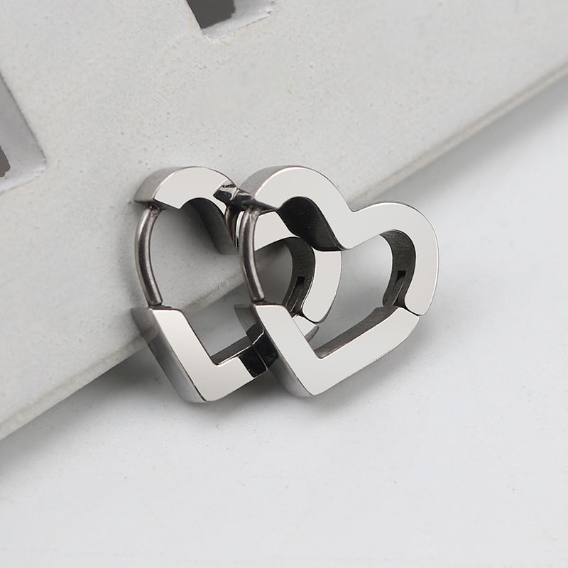 Steel Geometric Personality Hexagon Ear Clip Simple Square Earrings