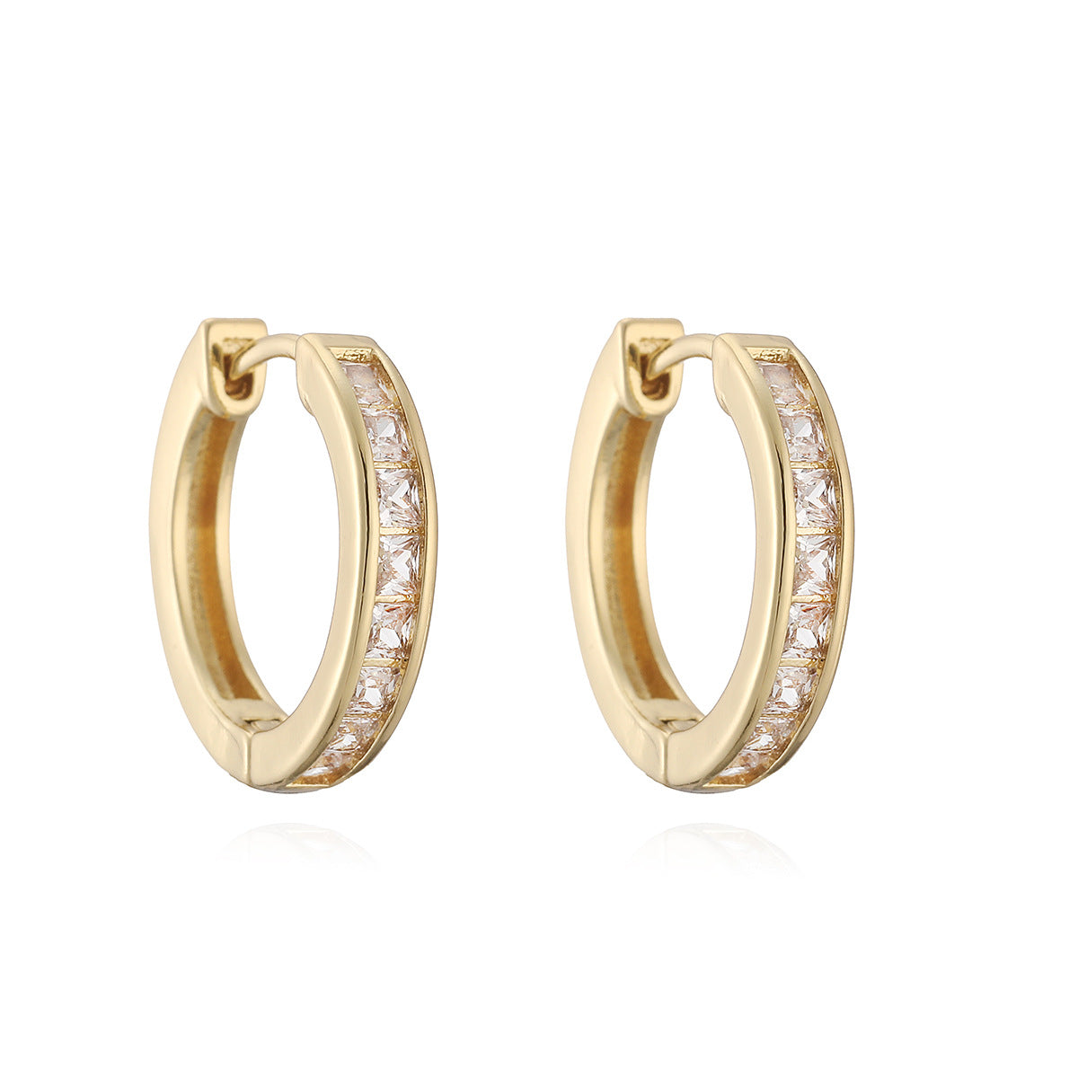 Women's Simple Real Gold Electroplated Copper Inlaid Zircon Rings
