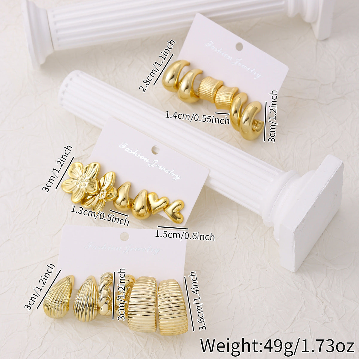 Vintage Geometric High-grade Flower Heart Shaped Earrings