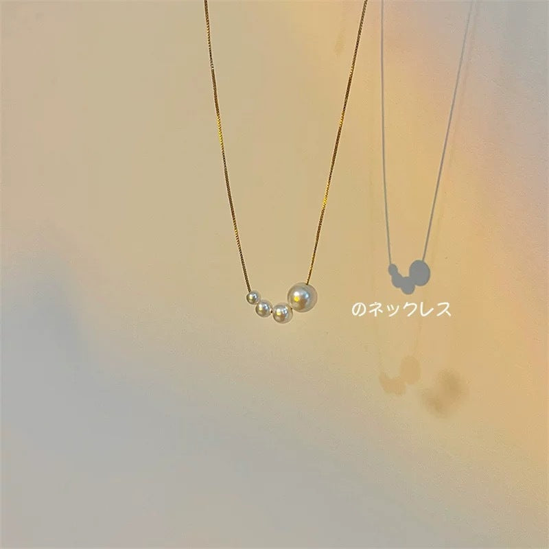 Niche Design Imitation Pearl Exquisite High Sense Sweet Elegance Snake Necklace