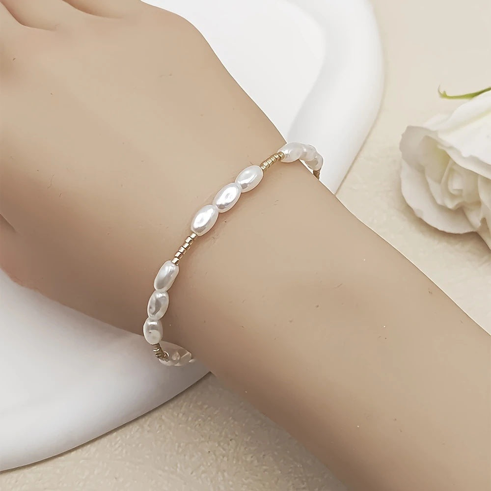 Bohemian Style String Beads Bead White Bracelet