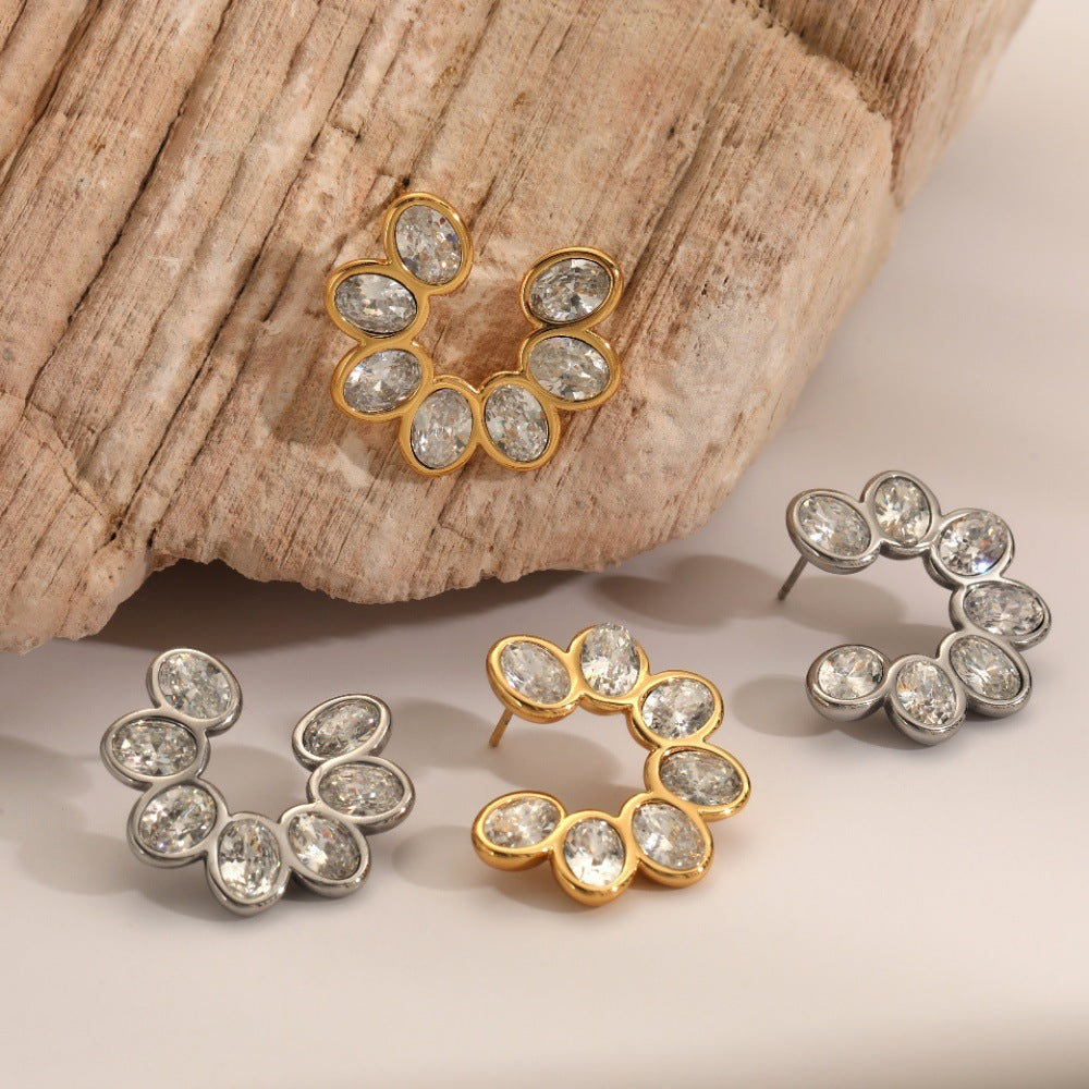 Women's Vacuum Electroplated Stainless Steel Light Luxury High-grade Stud Earrings