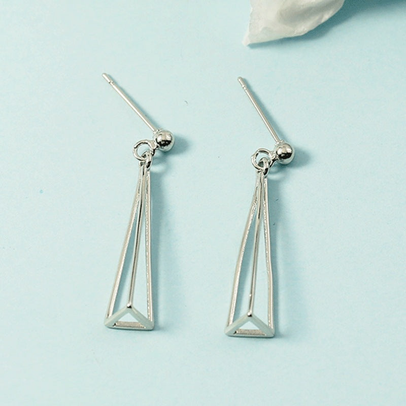 Geometric Triangle Trendy Niche Design Simple Exquisite Super Fairy Short Stud Earrings