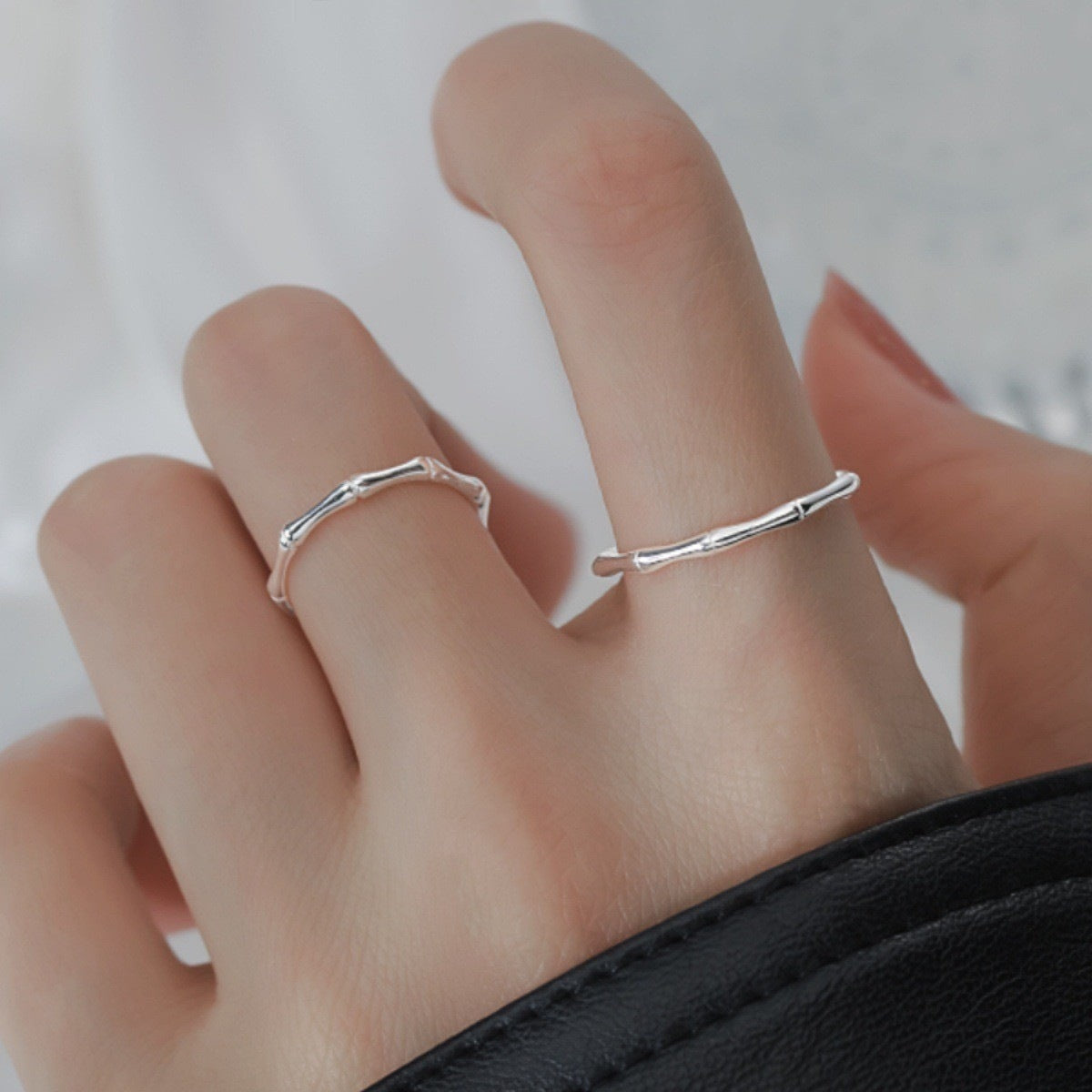 Women's Simple Bamboo Fashion Graceful Personality Niche Opening Ring